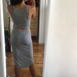 Aritzia - gray midi dress with cut out